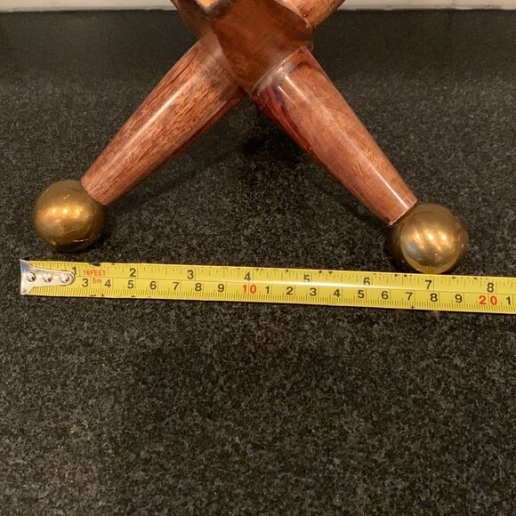 Two Wood & Brass Atomic MCM Style Jacks - Shelf Décor Bookends Home Accent - Picture 9 of 9